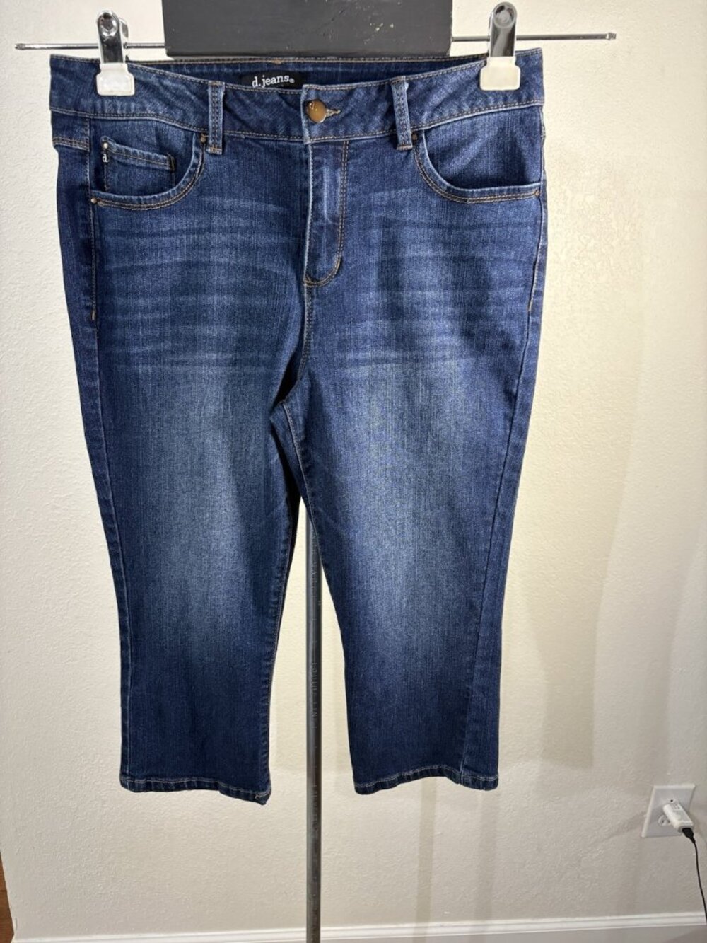 D Jeans Capri Womens 10P Stretch 30X18 Mid Rise Blue Denim